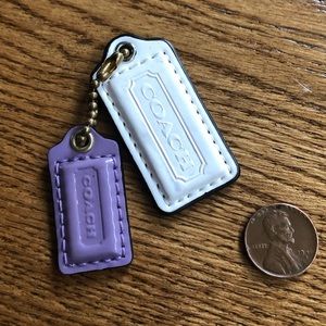 White and Lavender COACH hang tags